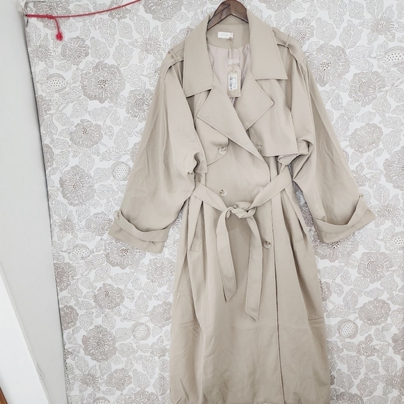 NWT Meshki Andreas oversize Trench Coat Women's XXL Beige - Picture 1 of 9